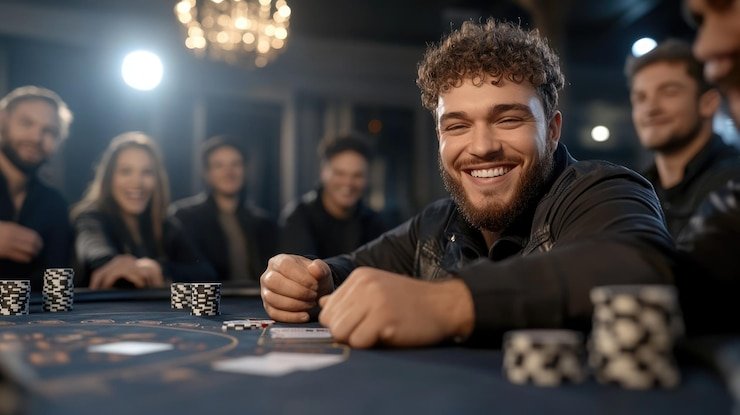 Dasbor kategori permainan dengan liga sepak bola, permainan live dealer, dan slot